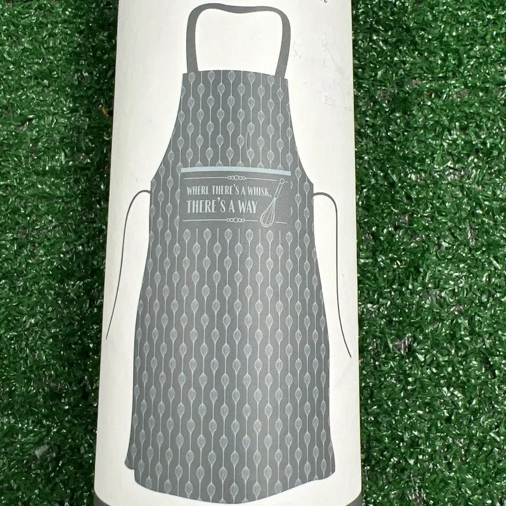 Apron Krumbs Kitchen Farmhouse Cotton Blue Where Theres A Whisk Theres A Way New